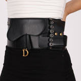 Dior 2018 Saddle Grommet Wide Belt 75