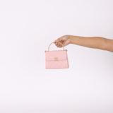 Chanel 2022 Lambskin Pink Mini Kelly Enamel Top Handle