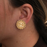 Chanel 1994 Medallion Clip-On Earrings