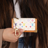 Limited Edition Louis Vuitton x Takashi Murakami Monogram Multicolor Blanc Key Pouch