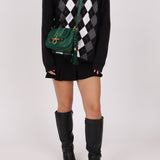 Gucci Calfskin Snaffle Bit Bamboo Shoulder Bag