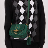 Gucci Calfskin Snaffle Bit Bamboo Shoulder Bag