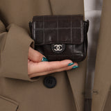 Chanel 2000 Lambskin Chocolate Bar Micro Crossbody