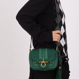 Gucci Calfskin Snaffle Bit Bamboo Shoulder Bag