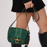 Gucci Calfskin Snaffle Bit Bamboo Shoulder Bag