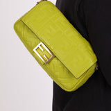 Fendi Lime Zucca 1974 Embossed Baguette