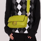 Fendi Lime Zucca 1974 Embossed Baguette