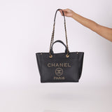 Chanel 2018 Caviar Studded Small Deauville Tote