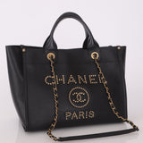 Chanel 2018 Caviar Studded Small Deauville Tote