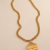 Chanel 1980s Classic Flap Motif Double Link Chain Necklace