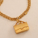 Chanel 1980s Classic Flap Motif Double Link Chain Necklace