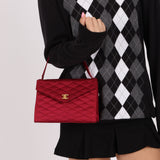 Chanel 1970s Red Satin Kelly Flap 24K GP