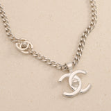 Chanel 1997 Silver Double Turnlock Pendant Necklace