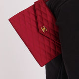 Chanel 1970s Red Satin Kelly Flap 24K GP