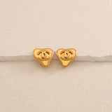 Chanel 1993 Medium CC Heart Clip-On Earrings