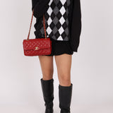 Chanel 2015 Red Caviar Paris Square Single Flap