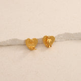 Chanel 1995 Matte Logo Heart Clip-On Earrings