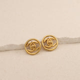 Chanel 1997 CC Turnlock Circle Clip-On Earrings