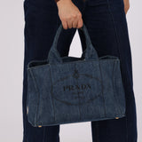 Prada Denim Medium Canapa Tote