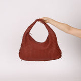 Bottega Veneta Large Fuzzy Deep Terracotta Intrecciato Hobo