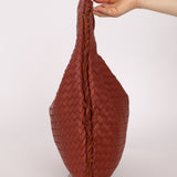 Bottega Veneta Large Fuzzy Deep Terracotta Intrecciato Hobo