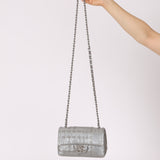 Rare Chanel 2016 Glazed Calfskin Grommet Airline Rectangular Mini Flap Bag