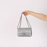 Rare Chanel 2016 Glazed Calfskin Grommet Airline Rectangular Mini Flap Bag