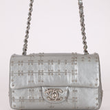 Rare Chanel 2016 Glazed Calfskin Grommet Airline Rectangular Mini Flap Bag