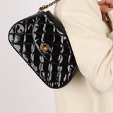 Chanel 1997 Mini Patent Quilted Chain Handle Bag 24K GP
