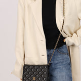 Chanel 2019 Paris-New York Lambskin Studded Wallet on Chain
