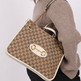 Gucci Canvas Monogram Horsebit Tote