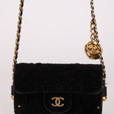 Limited Edition Chanel Métiers D'art 2021 Velvet Embossed Jewel Miniaudiere