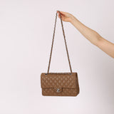 Chanel 2014 Taupe Caviar Medium Classic Double Flap SHW