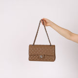 Chanel 2014 Taupe Caviar Medium Classic Double Flap SHW