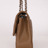 Chanel 2014 Taupe Caviar Medium Classic Double Flap SHW
