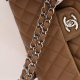 Chanel 2014 Taupe Caviar Medium Classic Double Flap SHW