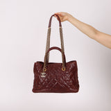 Chanel 2012 Paris-Bombay Burgundy Small Aged Caviar Shiva Tote