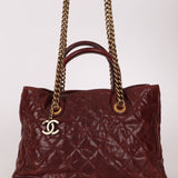 Chanel 2012 Paris-Bombay Burgundy Small Aged Caviar Shiva Tote
