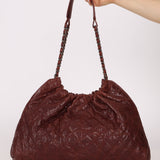 Chanel 2012 Burgundy Aged Caviar Elastic CC Hobo