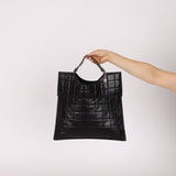 Chanel 2003 Lambskin Chocolate Bar Quilted Foldover Clutch 24k GP