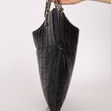 Chanel 2003 Lambskin Chocolate Bar Quilted Foldover Clutch 24k GP