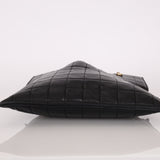 Chanel 2003 Lambskin Chocolate Bar Quilted Foldover Clutch 24k GP