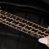 Chanel 2003 Lambskin Chocolate Bar Quilted Foldover Clutch 24k GP