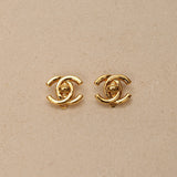 Chanel 1995 CC Turnlock Clip-On Earrings 24K GP