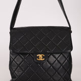 Rare Chanel 1997 Lambskin Turnlock Double-Sided Kelly Shoulder Bag 24k GP
