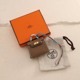 Hermès 2020 Micro Kelly Etoupe Tadelakt Twilly Bag Charm