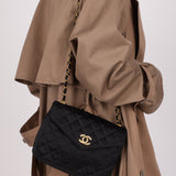Chanel 1987 Satin Envelope Precious Crystal CC Square Flap 24K GP