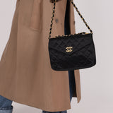 Chanel 1987 Satin Envelope Precious Crystal CC Square Flap 24K GP