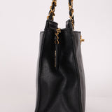 Chanel 1997 Caviar Turnlock North South Tote Bag 24k GP