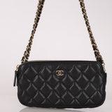 Chanel 2018 Caviar Double Zipper Wallet on Chain Crossbody